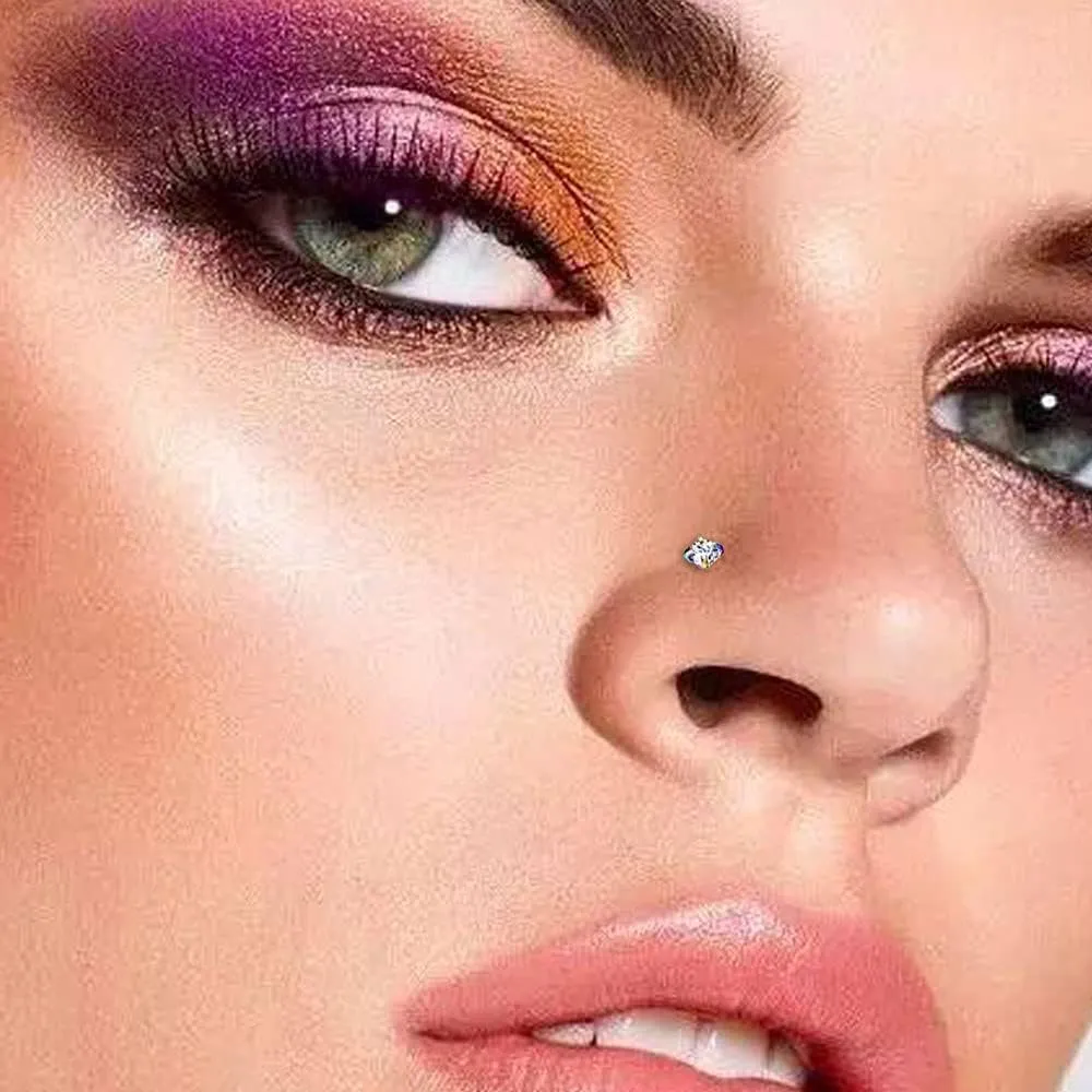 Hypoallergenic 20G L-Shaped Nose Rings - Surgical Steel Hoops & Studs - Gold, Silver, Black Colored