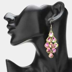 iLLASPARKZ Glass Stone Chandelier Dangle Earrings
