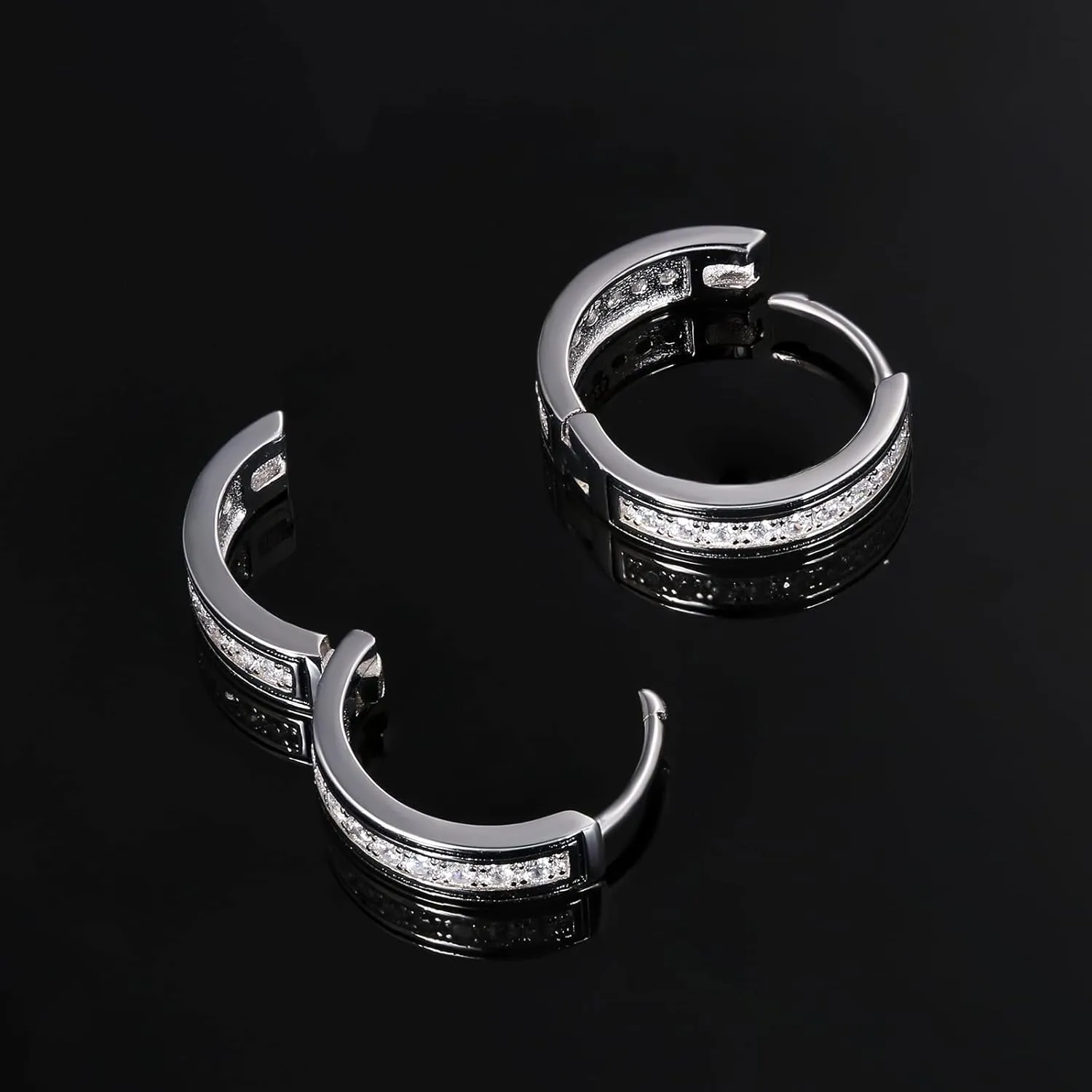 KRKC Hoop Earrings for Men S925 Sterling Silver Hypoallergenic Hoop Earrings, 14K Gold Plating Round Circle Earrings For Men Women
