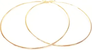 Large Jumbo Hoop Earrings Gold Plated Brass Thin Hoop Earrings 6 inch Hoops