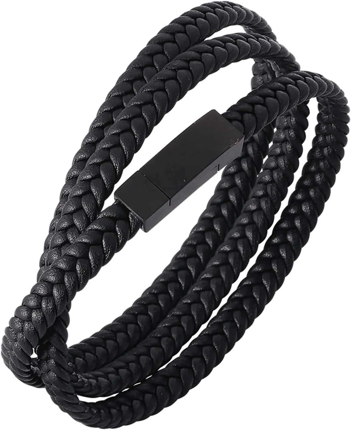 Leather Bracelet Punk, Cool Friendship Bracelets Multi-Layer Braided Leather Cord Bracelet Adult Friendship Bracelets