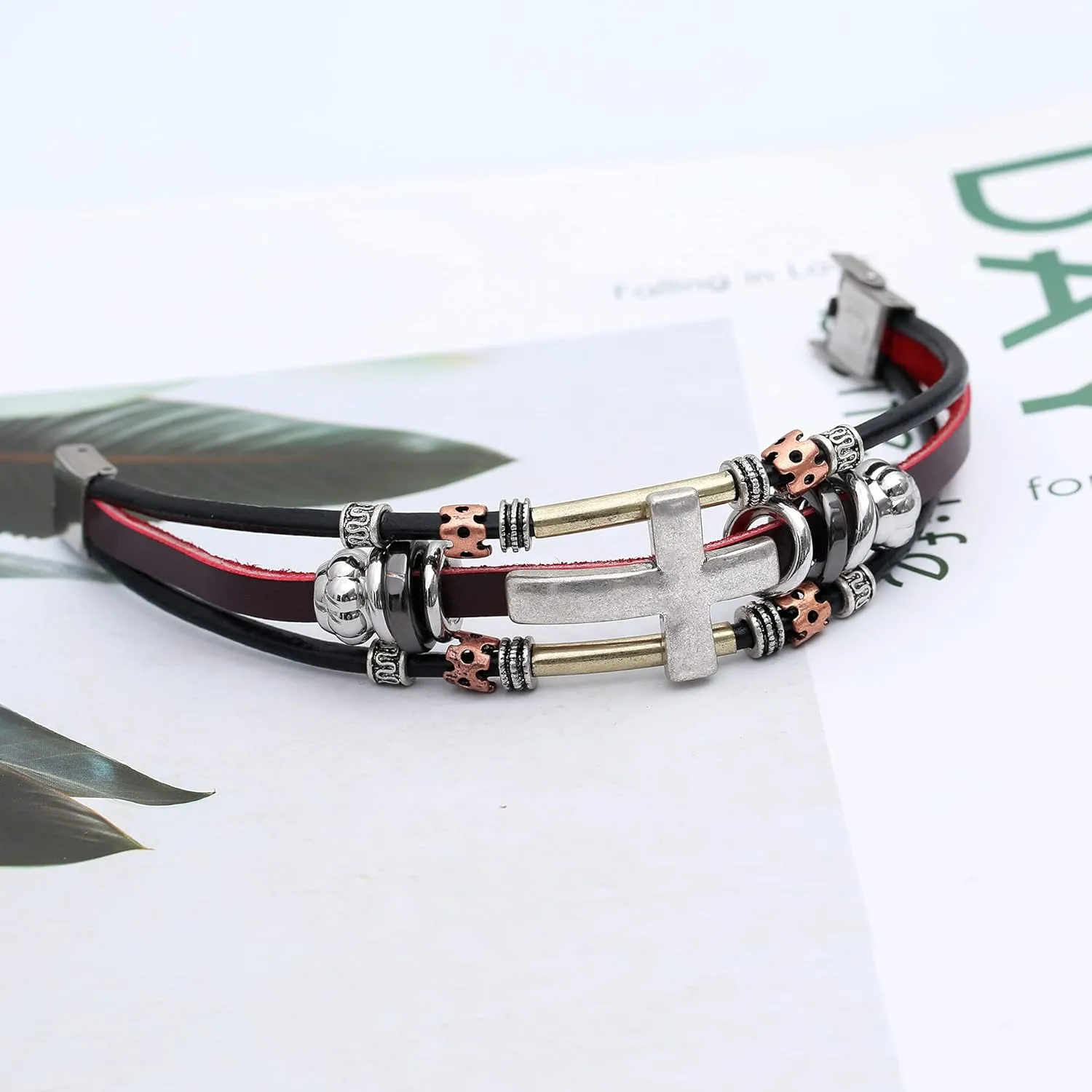 Leather Bracelets for Women Multilayer Bracelets for Women with Genuine Leather Layered Bracelets Boho/Bohemia Style Jewelry for Men and Woman