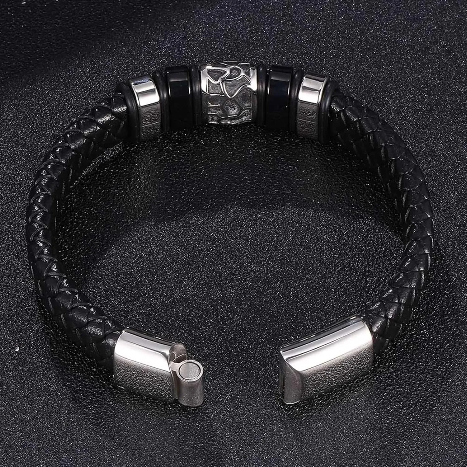 Leather Bracelets Set, Funny Friendship Bracelets Simple Style Braided Leather Cord Bracelet Bracelet Men