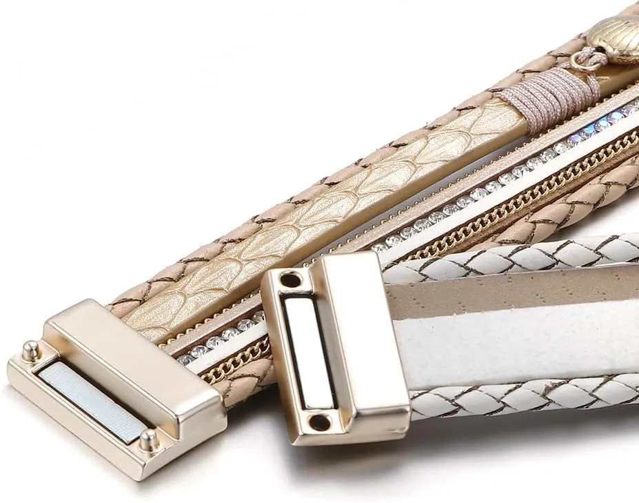 Leather multilayer bracelet Ladies bracelet women closure