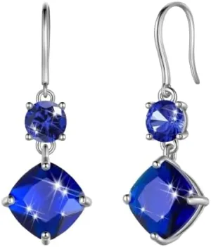 leo_enterprises001 Cushion Cut 4Ct Multi - gemstone Women's Drop Dangle Earring 925 Sterling Silver, 14K White Gold Plated Gift For Her