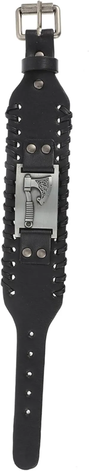 LIFKOME Men's Woven Bracelet Unisex Braided Leather Wrist Band Punk Style Pirate Decor Fashion Jewelry Accessory