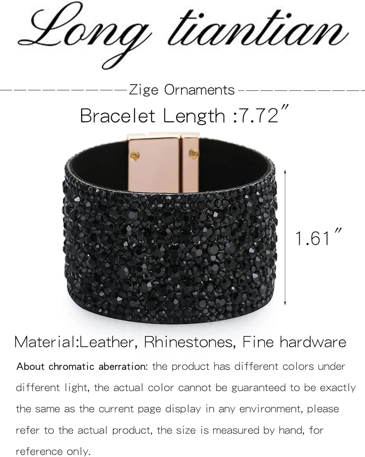 Long tiantian Bracelets for Women Trendy Boho Jewelry for Women Rhinestone Cuff Bangle Bracelets for Women Boho Leather Wrap Bracelets Christmas Gifts Stocking Stuffers