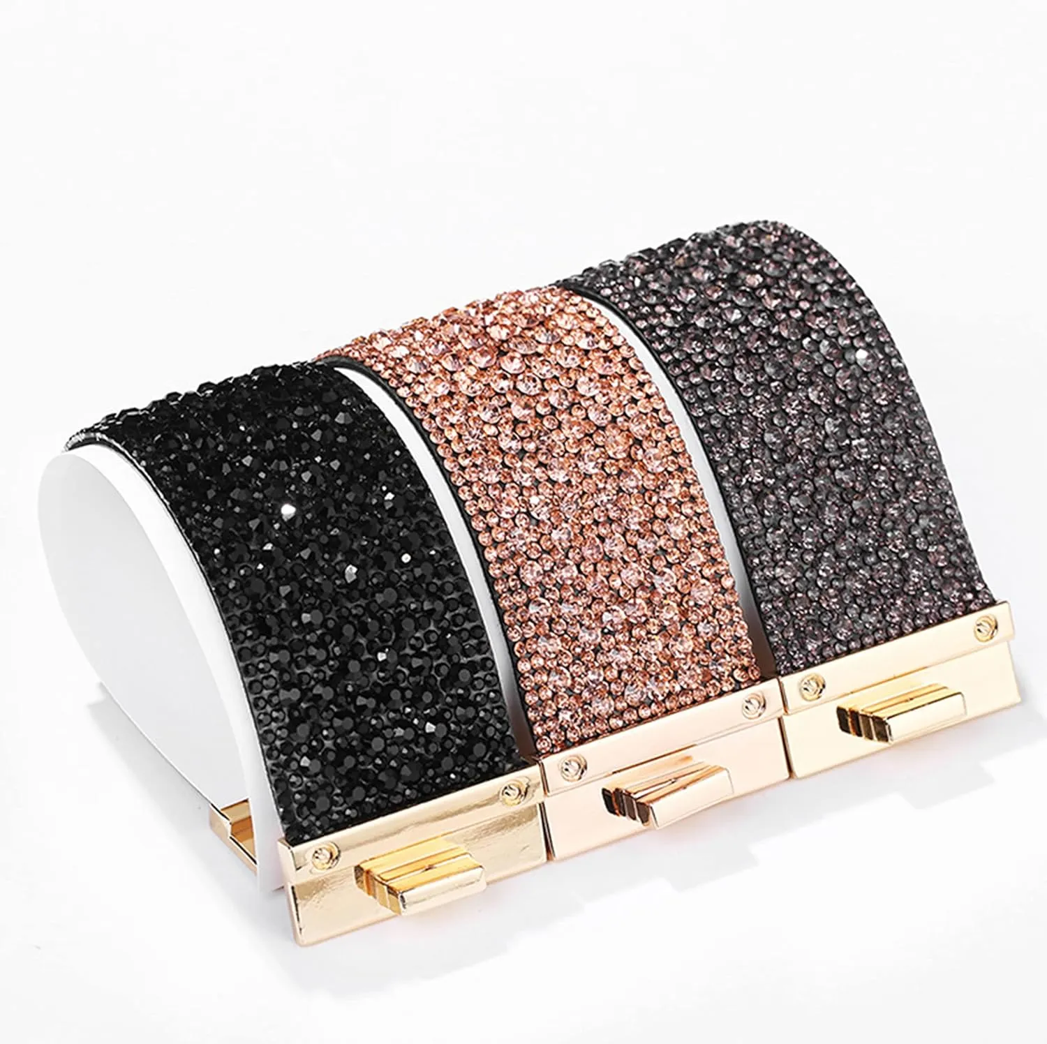 Long tiantian Bracelets for Women Trendy Boho Jewelry for Women Rhinestone Cuff Bangle Bracelets for Women Boho Leather Wrap Bracelets Christmas Gifts Stocking Stuffers