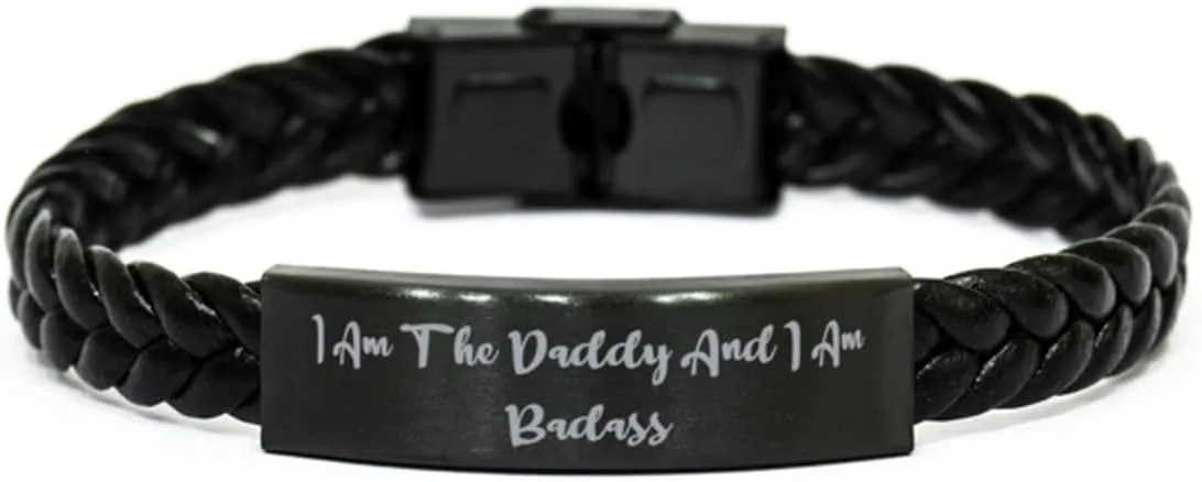 Love Daddy Braided Leather Bracelet, I Am The Daddy And I Am, Present For Father, Unique Idea Gifts From Son Daughter, Leather bracelets for men, Leather bracelets for women, Handmade leather