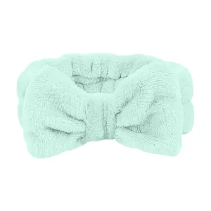 Makeup Headband Soft Hydrotherapy Headband 1 Piece Bow Hairband Women's Facial Coral Velvet Headband For Shower Face Wash