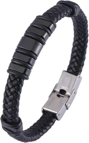 Men Leather Bracelets, Boyfriend Bracelets Simple Style Braided Leather Cord Bracelet Best Friend Bracelet Kit