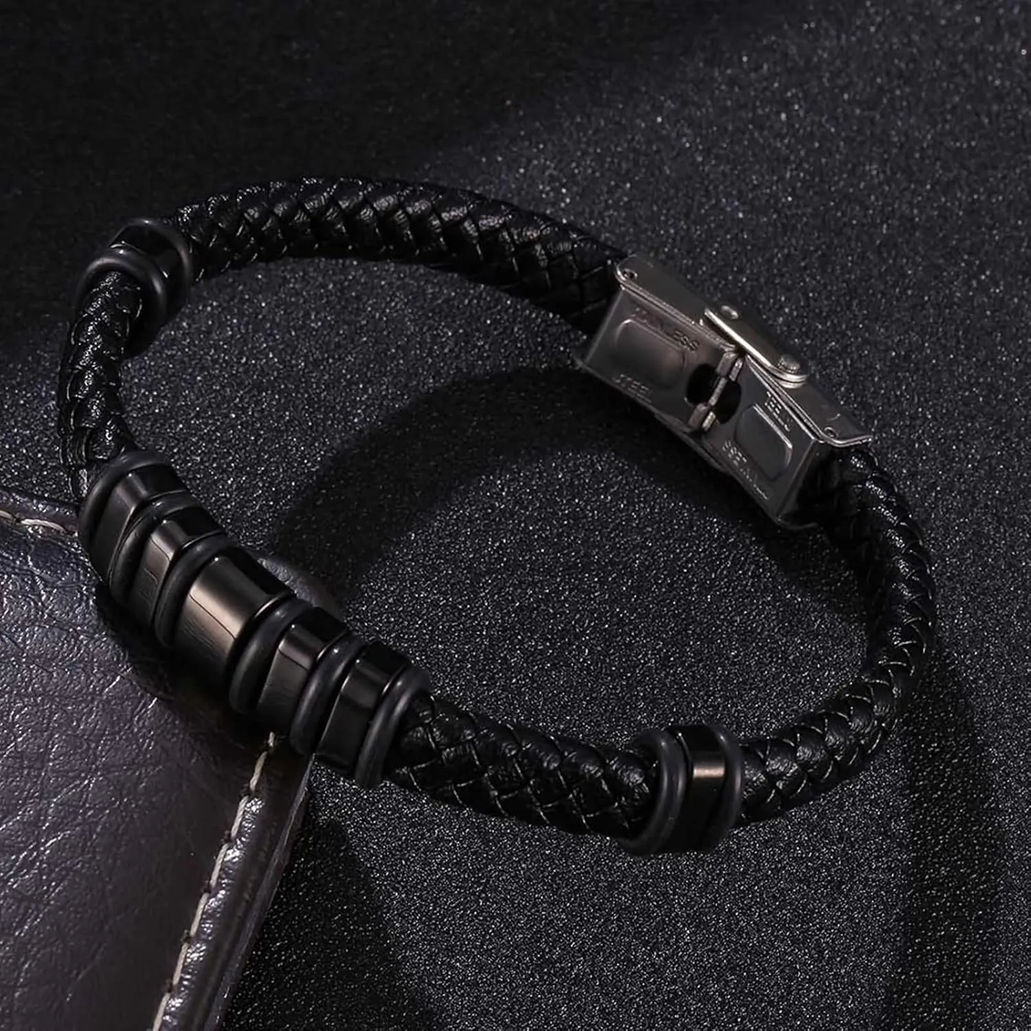 Men Leather Bracelets, Boyfriend Bracelets Simple Style Braided Leather Cord Bracelet Best Friend Bracelet Kit