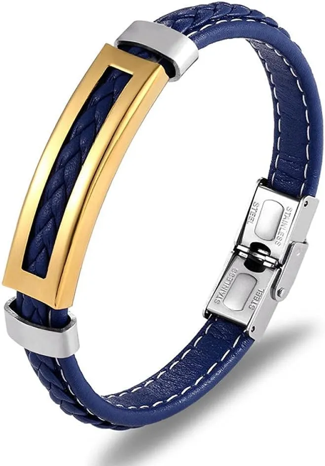 Mens Bracelets Rope Leather Bracelets For Men Leather Bracelet Men'S Woven Leather Bracelet Bracelet Titanium Steel Men'S Bracelet-2S