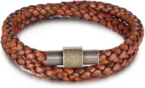 Mens Bracelets Rope Leather Bracelets For Men Leather Bracelet Men'S Woven Leather Bracelet Bracelet Titanium Steel Men'S Bracelet-6Y