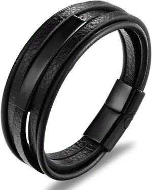 Mens Bracelets Rope Leather Bracelets For Men Leather Bracelet Men'S Woven Leather Bracelet Bracelet Titanium Steel Men'S Bracelet-J