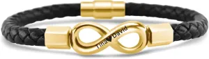 Men's Infinity Leather Bracelet Personalised Engraved Text Bracelets Custom Name Bracelets Braided Leather Cord Bracelet for Father's Day