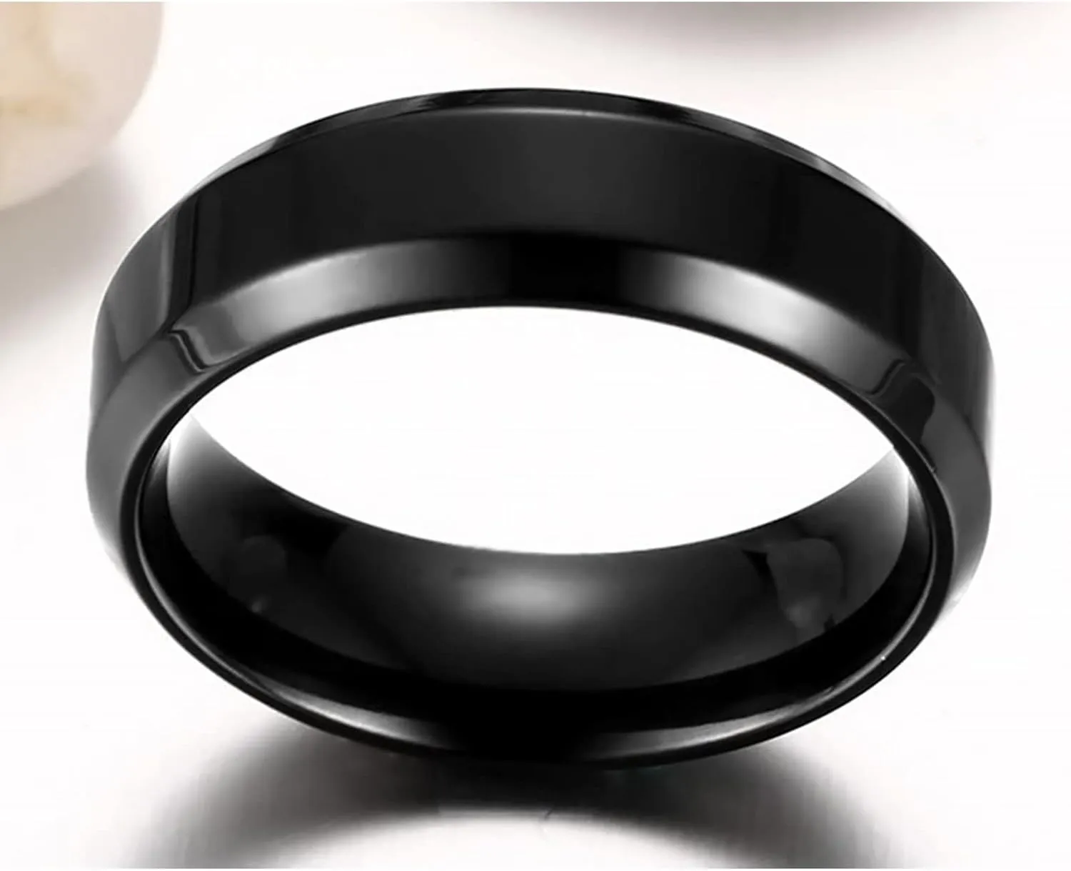Men's Wedding Rings, Steel Rings for Women Black Silver Ring 6mm Men's and Women's Fashion Rings