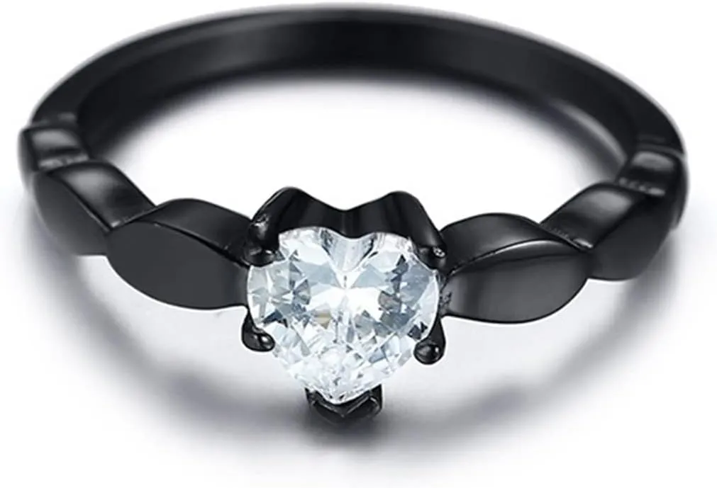 Men's Wedding Rings, Steel Rings for Women Black Silver Ring 6mm Men's and Women's Fashion Rings