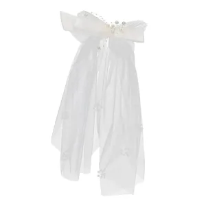 MERRYHAPY Luxury Wedding Veil Pearls Hairpin Bridal Hair Bow Pearl Clip for Women