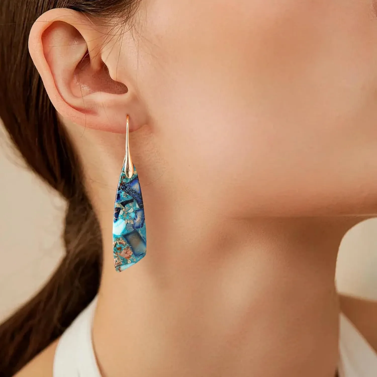 MJartoria Stone Earrings for Women Trendy Vintage Dangle Earrings Drop Earrings Statement Earrings Jewelry Gifts