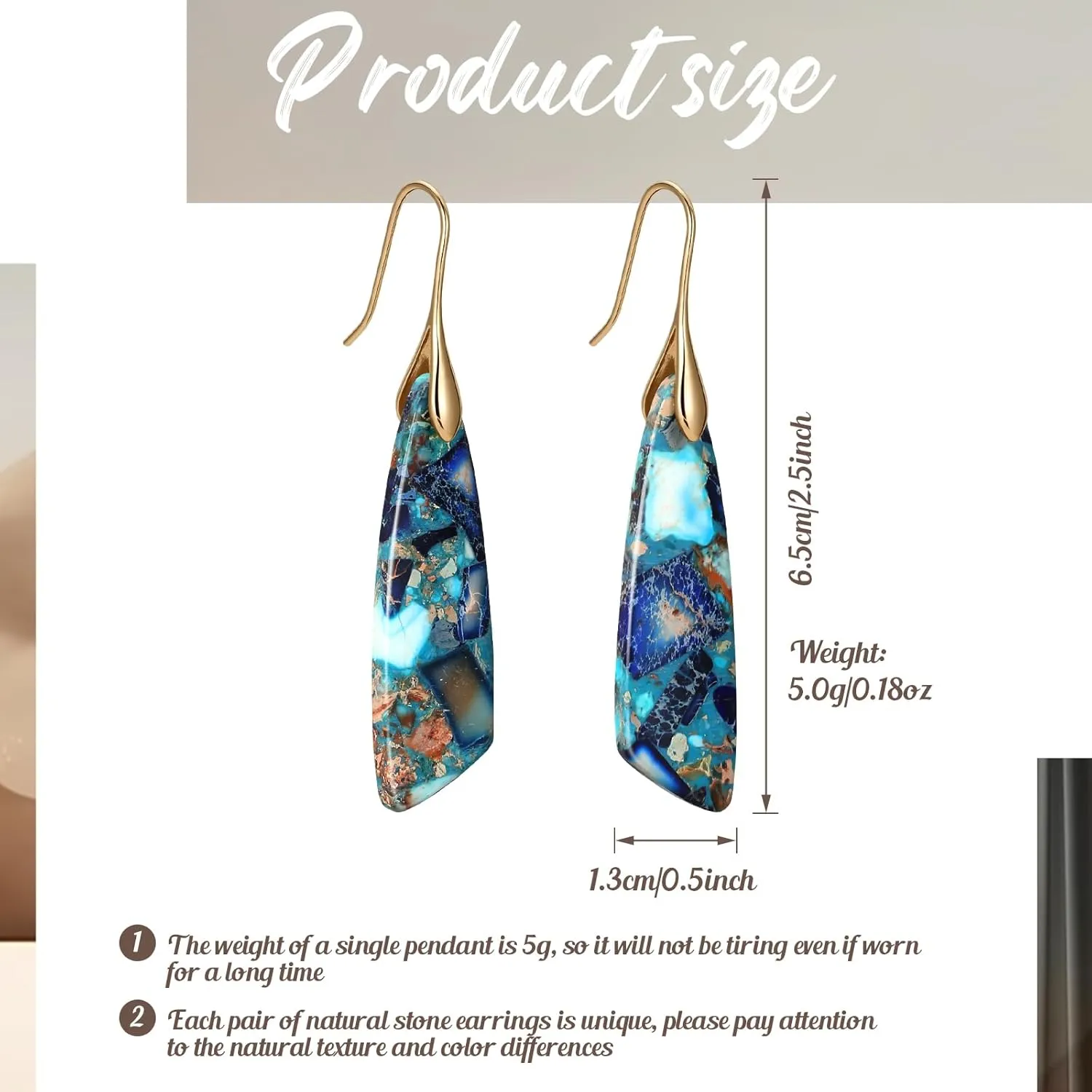 MJartoria Stone Earrings for Women Trendy Vintage Dangle Earrings Drop Earrings Statement Earrings Jewelry Gifts