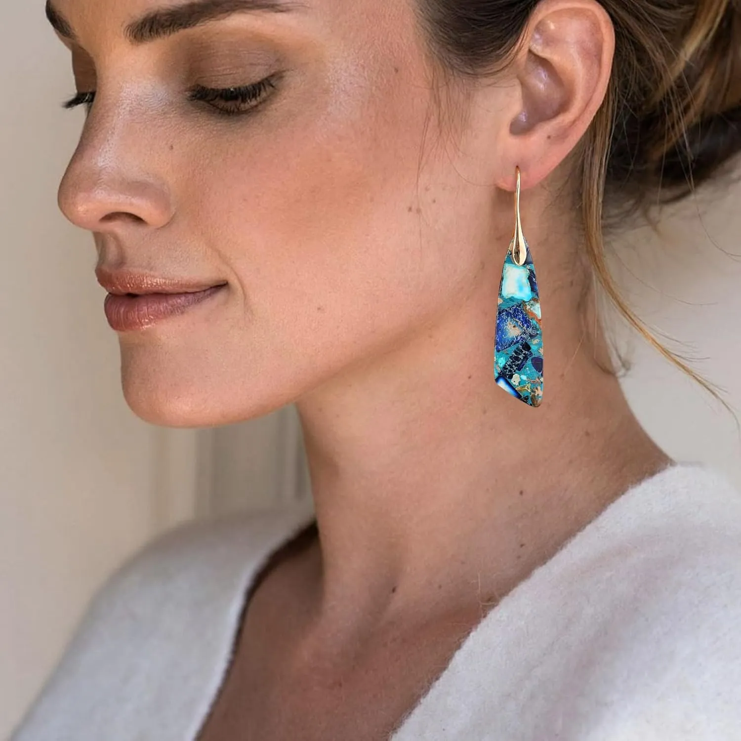 MJartoria Stone Earrings for Women Trendy Vintage Dangle Earrings Drop Earrings Statement Earrings Jewelry Gifts