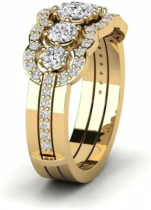 Moissanite Wedding Band Ring | Lab Grown 1 Carat Diamond & 18k Gold and Silver Plated Ring | Moissanite Rings for Women | S925 Sterling Silver Rings | Moissanite Ring | Gold Rings for Women