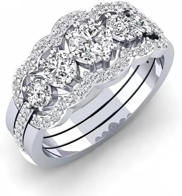 Moissanite Wedding Band Ring | Lab Grown 1 Carat Diamond & 18k Gold and Silver Plated Ring | Moissanite Rings for Women | S925 Sterling Silver Rings | Moissanite Ring | Gold Rings for Women