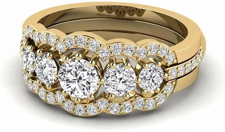 Moissanite Wedding Band Ring | Lab Grown 1 Carat Diamond & 18k Gold and Silver Plated Ring | Moissanite Rings for Women | S925 Sterling Silver Rings | Moissanite Ring | Gold Rings for Women