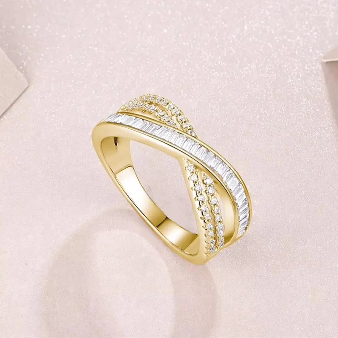Moissanite Wedding Bands for Women | Lab Grown Diamond & 18k Gold Plated Ring | Moissanite Rings for Women | S925 Sterling Silver Rings | Moissanite Ring | Gold Rings for Women Non Tarnish