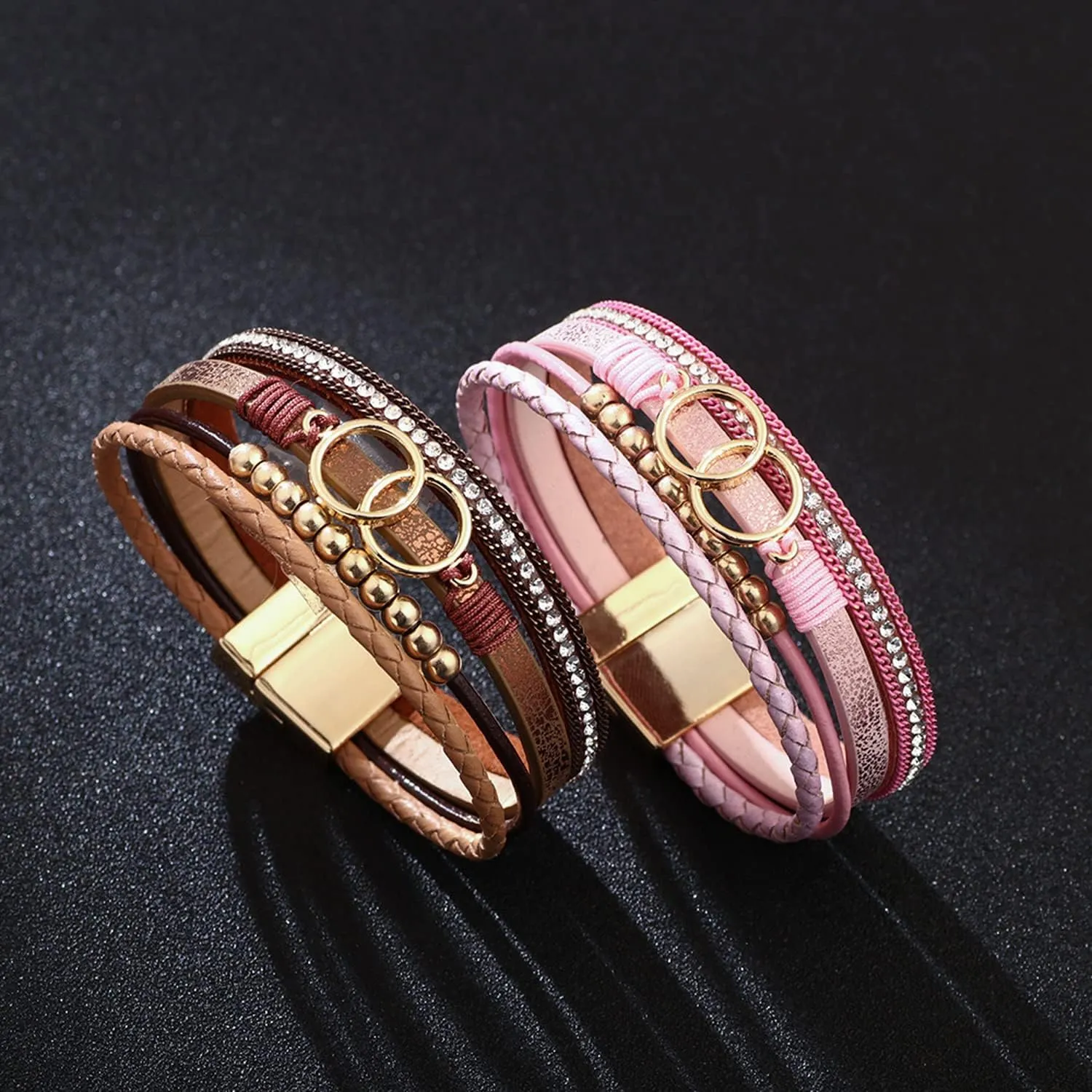MUERDOU Inspirational Tree of Life Leather Bracelets for Women Cross Boho Jewelry Wristbands Wrap Cuff Bracelets Gifts for Women