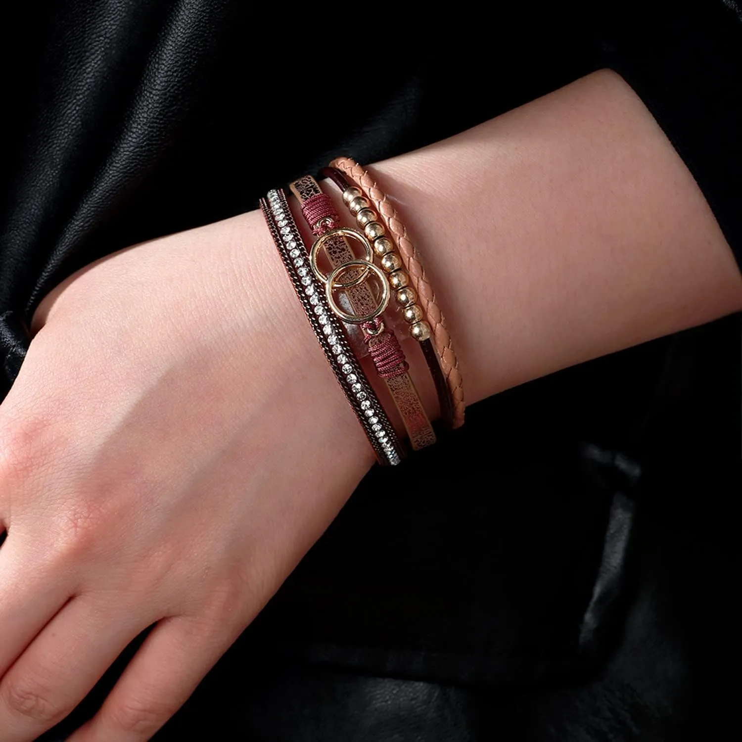 MUERDOU Inspirational Tree of Life Leather Bracelets for Women Cross Boho Jewelry Wristbands Wrap Cuff Bracelets Gifts for Women
