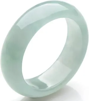 Natural A Grade Jade Band Ring Burma Jade Rings for Women Men, Myanmar Type A Jadeite Jewelry Gift Engagement Ring(Ring Size:4-12)