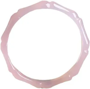 Natural Pink Chalcedony Bamboo Bangle 58-62mm Fengshui Jade bracelet For Women Genuine