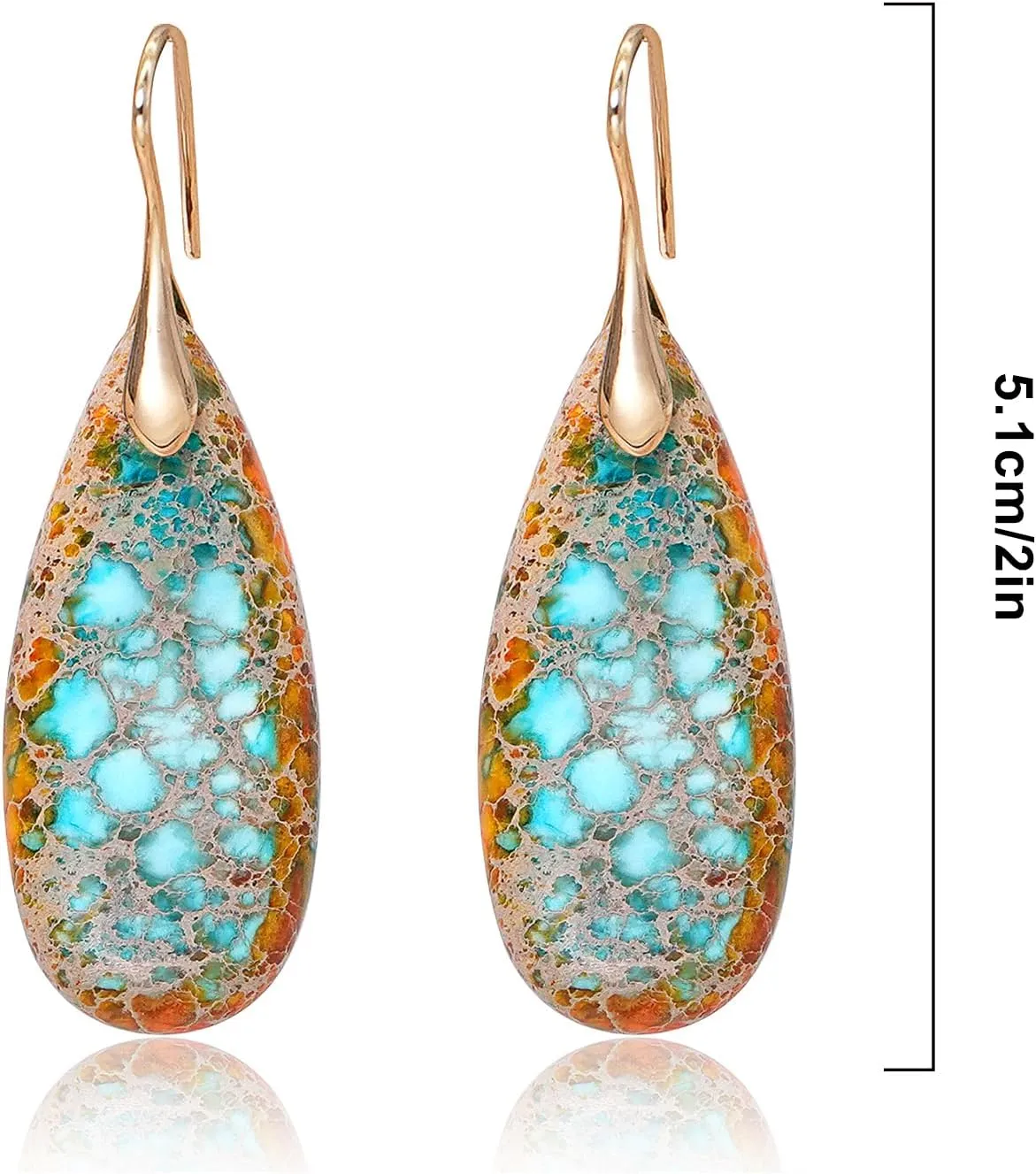 Natural Stone Earrings Waterdrop Stone Dangle Earrings for Women