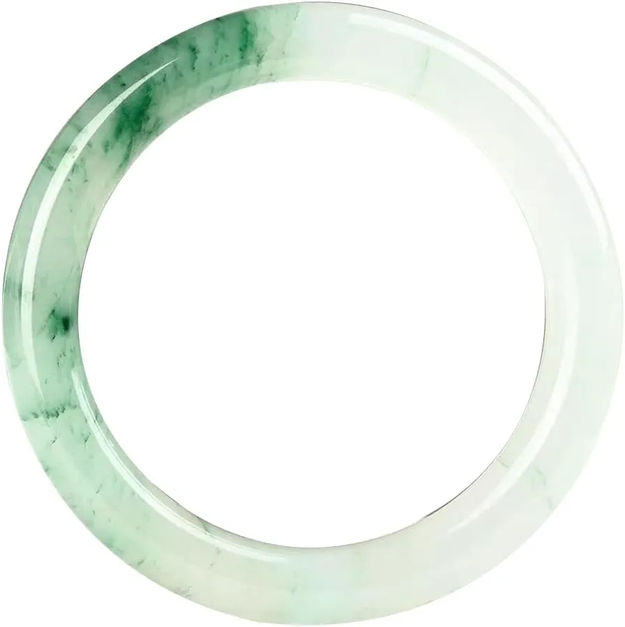 Natural Tianshan Cui Floating Flower Round Strip Bangle 58-62mm Fengshui Jade bracelet For Women Genuine 2