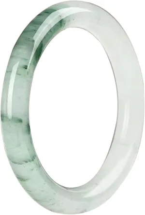 Natural Tianshan Cui Floating Flower Round Strip Bangle 58-62mm Fengshui Jade bracelet For Women Genuine