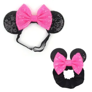 Newborn Bows for Girls Toddler Hair Bows Elastic Adjustable Headband Mouse Ears Scrunchies Essencial Accessories for Trip Headwear for Women (Angelbow)