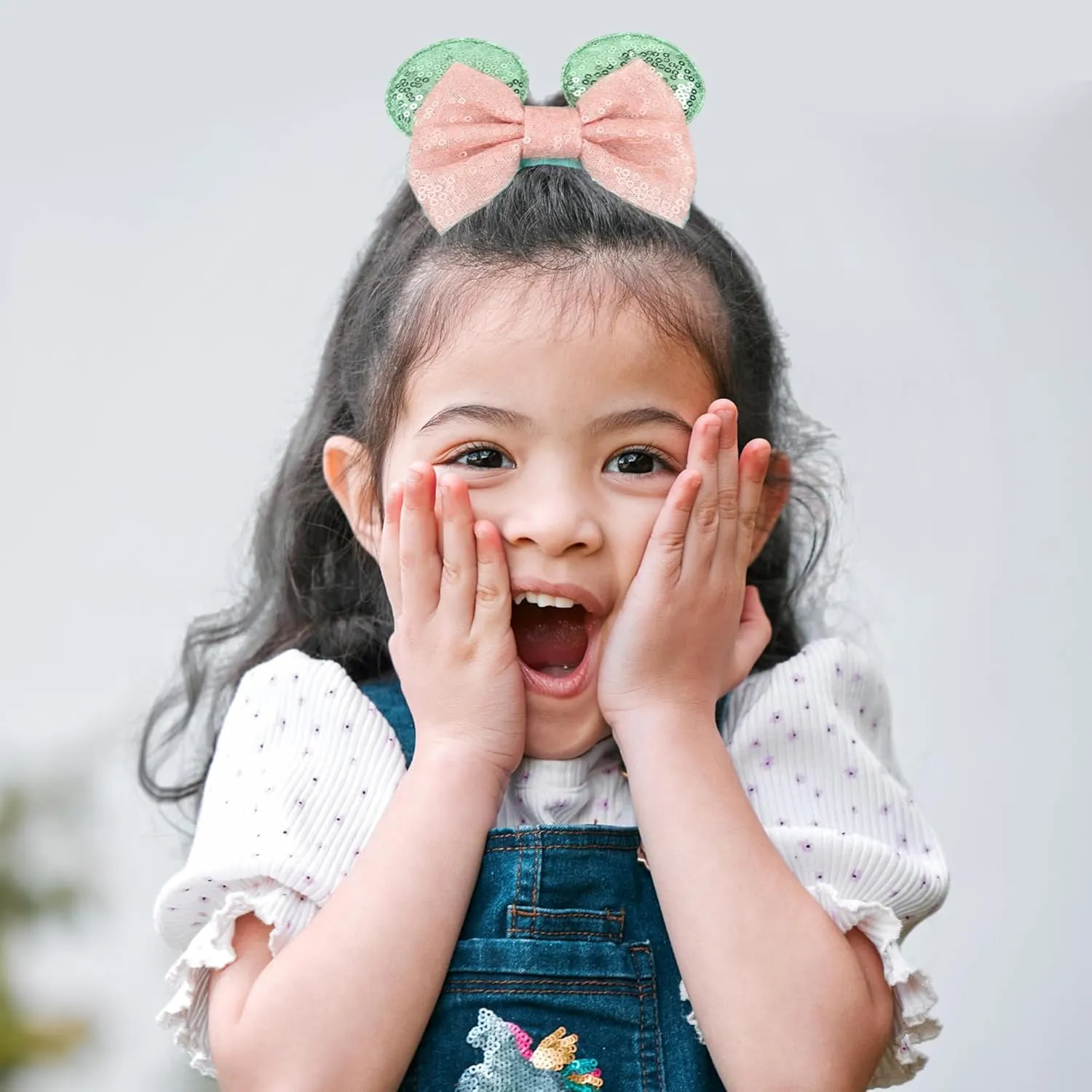 Newborn Bows for Girls Toddler Hair Bows Elastic Adjustable Headband Mouse Ears Yoda Scrunchies Essencial Accessories for Trip Headwear for Women (Yodapinkbow)