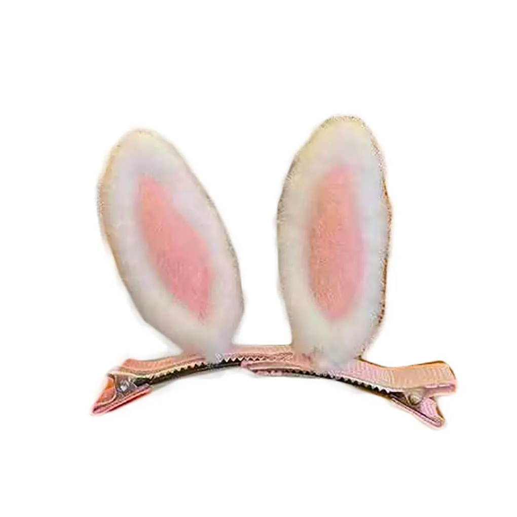 Pink Easter Headband Hairclips Bow Pink Easter Baby Hair Band Bow Hair Clip Pins JHE20 (HairClip-Pink Ear)