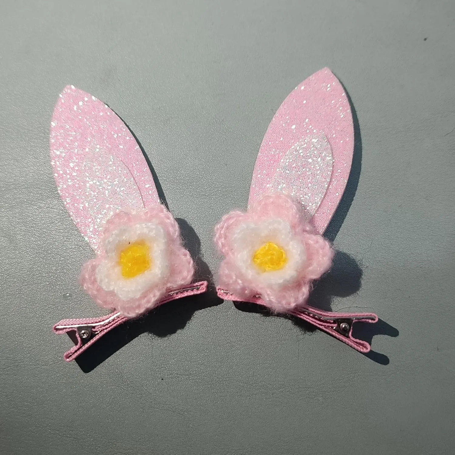 Pink Easter Headband Hairclips Bow Pink Easter Baby Hair Band Bow Hair Clip Pins JHE20 (Set-H)