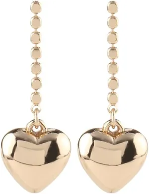 Puffy Heart Drop Dangle Earrings for Women  Dupes Chunky Trendy Lightweight Bold Organic Hollow Earrings  Hypoallergenic Gold Plated Fashion Jewelry for Women - included Gift Box