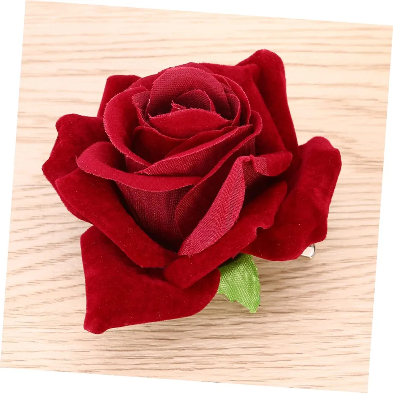 Red Cloth Rose Hairpin Flower Brooches Elegant Accessories for Women for Weddings Beach Vacations