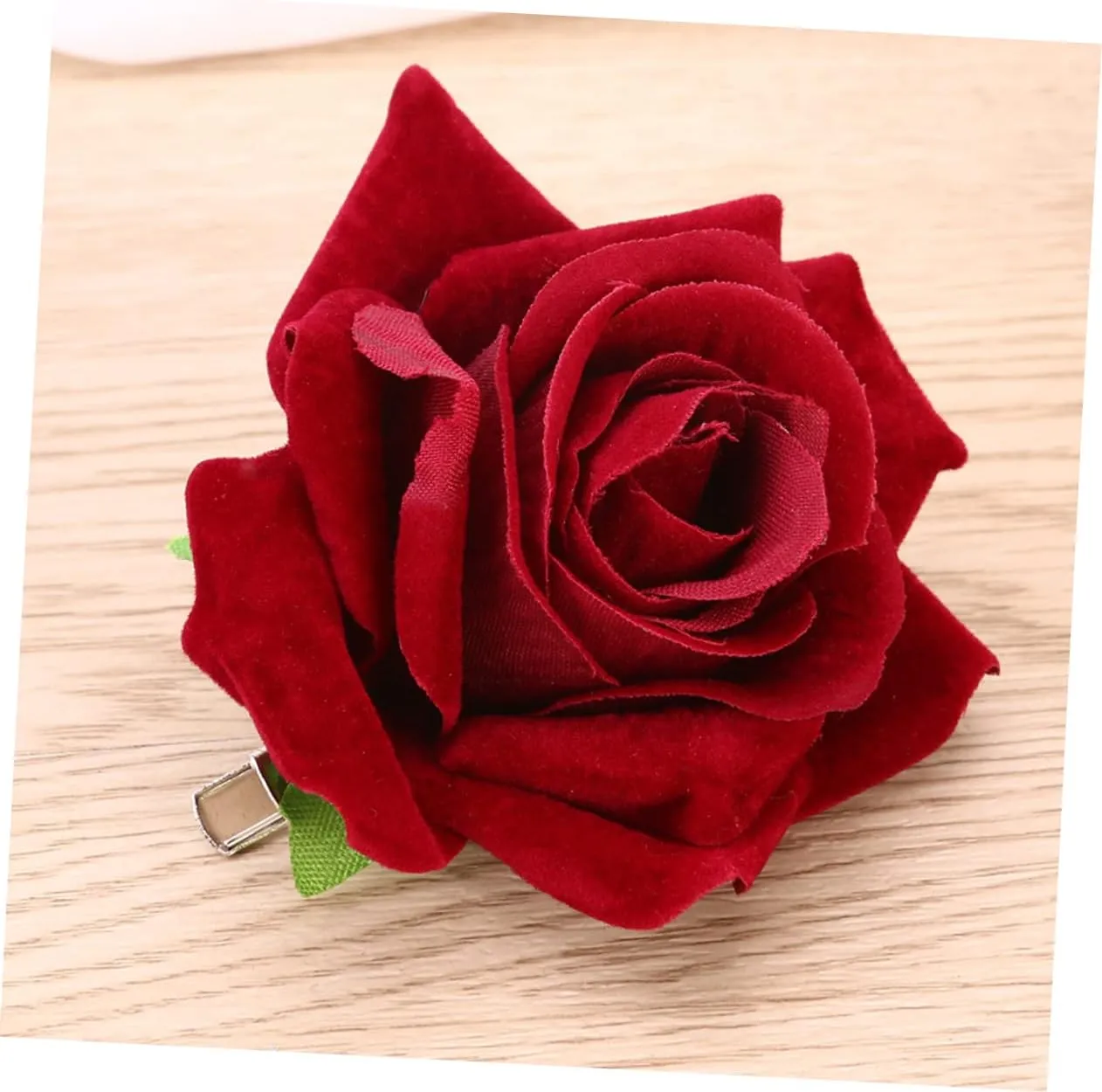 Red Cloth Rose Hairpin Flower Brooches Elegant Accessories for Women for Weddings Beach Vacations