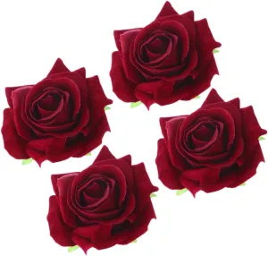 Red Cloth Rose Hairpin Flower Brooches Elegant Accessories for Women for Weddings Beach Vacations