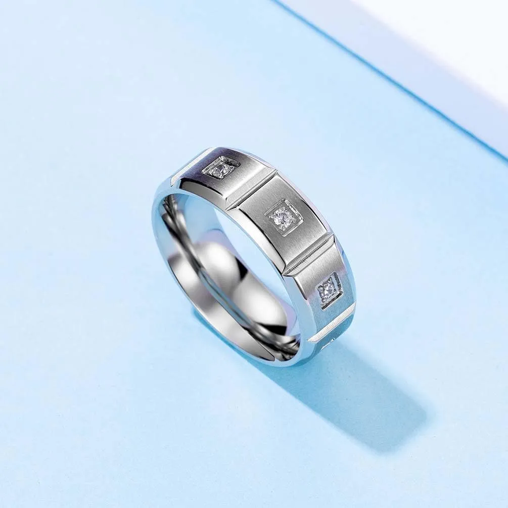 ringheart Couple Rings Matching Rings White Gold Plated 1.5CT AAA CZ 2pcs Women Wedding Ring Sets for Him and Her Rings Men Band