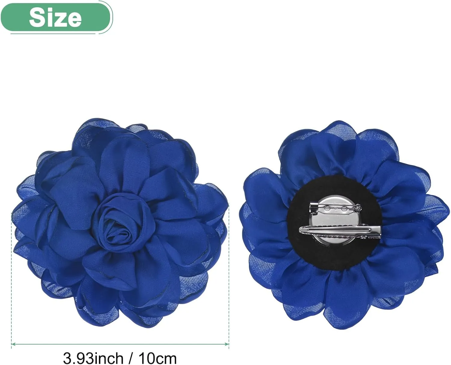 Rose Flower Brooches and Pins for Women, Lapel Pins Dainty Satin Fabric Big Camellia Hair Flowers Clips for Wedding/Parties/Clothes/Jewelry