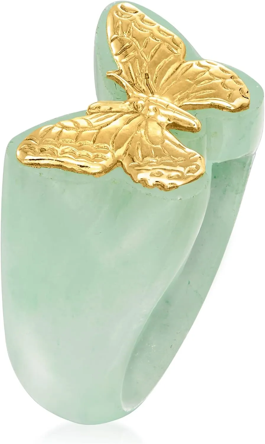 Ross-Simons Jade Butterfly Ring in 14kt Yellow Gold