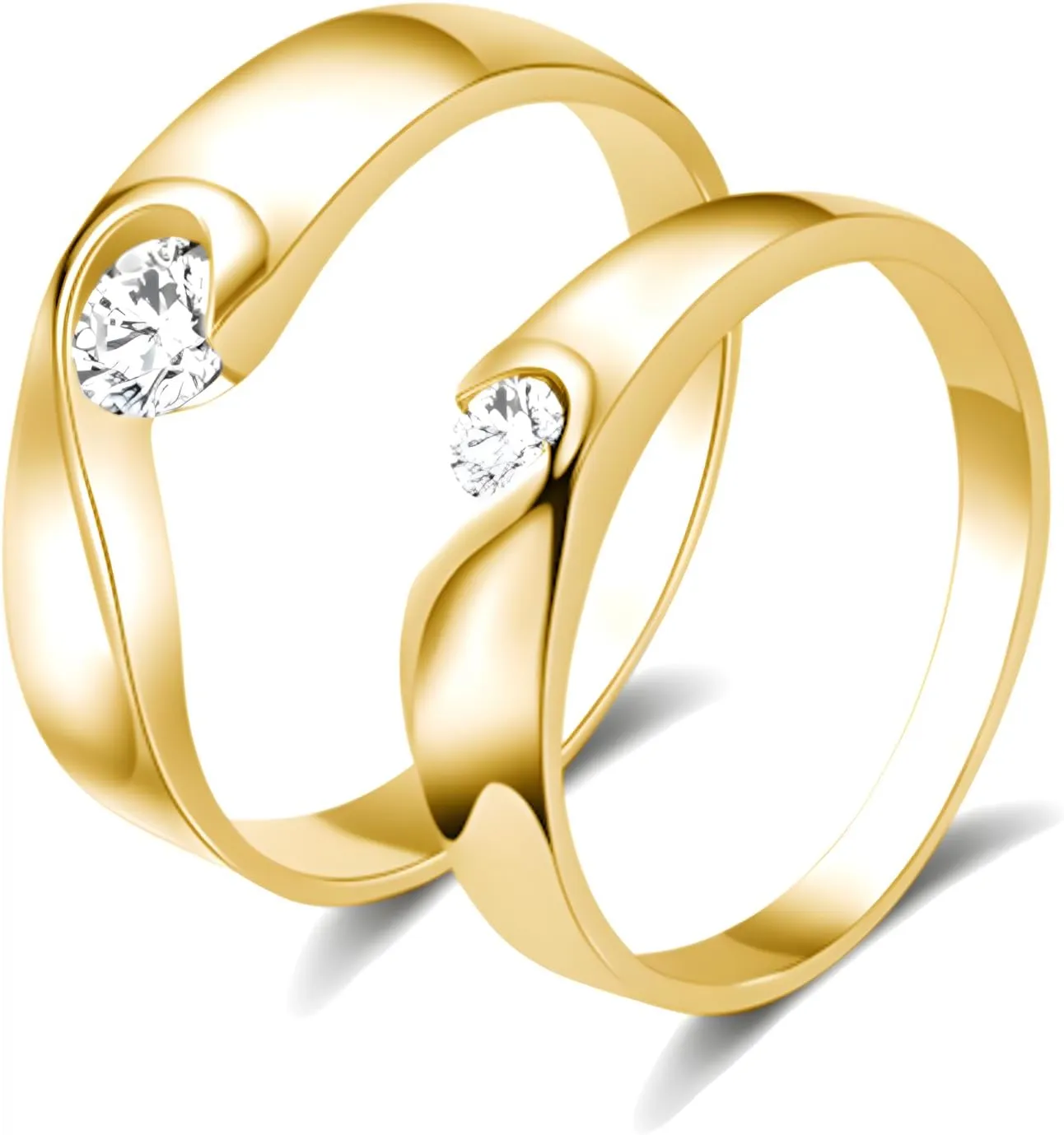 S925 Silver/10K/14K/18K Gold Couple Ring, Moissanite Couple Wedding Rings Set for Men and Women, Customized Couple Love Matching Promise Bands Free Engraving for Engagement Valentine's Day