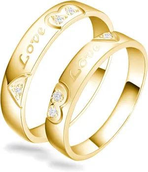 S925 Silver/10K/14K/18K Gold Couple Ring, Moissanite Couple Wedding Rings Set for Men and Women, Customized Couple Love Matching Promise Bands Free Engraving for Engagement Valentine's Day